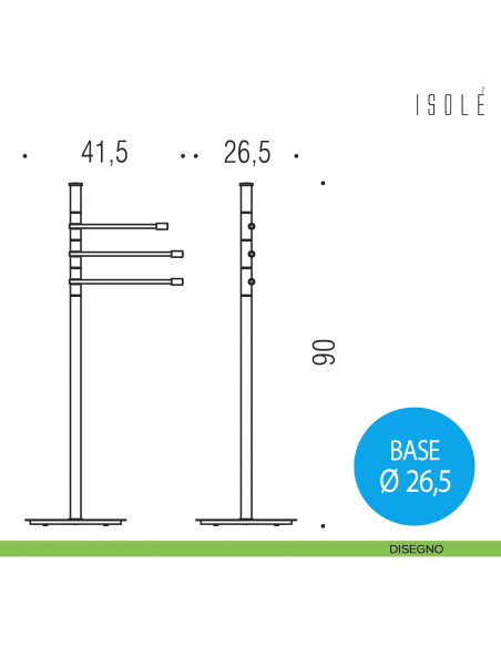 Piantana porta salvietta Colombo Design Isole disegno