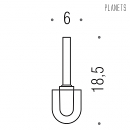 Ciuffo in setola con prolunga Colombo Design Planets B0157