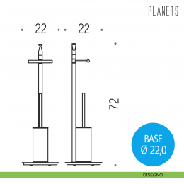 Piantana porta rotolo e porta scopino Colombo Design Planets 2