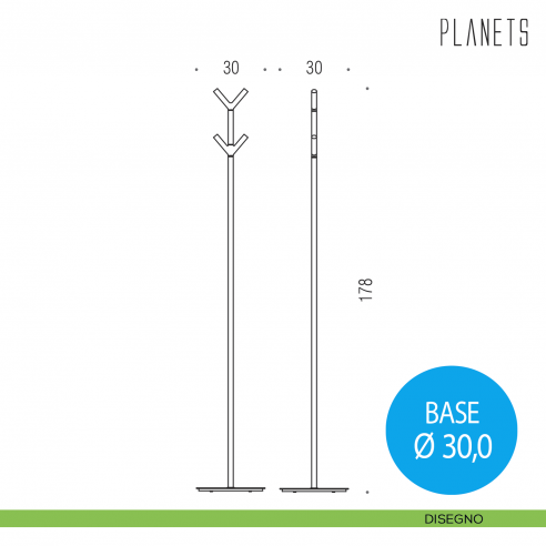 Piantana appendiabiti Colombo Design Planets disegno