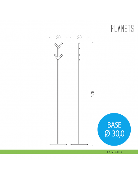 Piantana appendiabiti Colombo Design Planets disegno