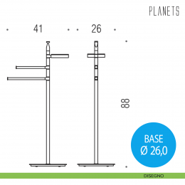 Piantana porta sapone e porta salvietta Colombo Design Planets 2