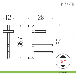 Colonna porta sapone e porta salvietta Colombo Design Planets 2