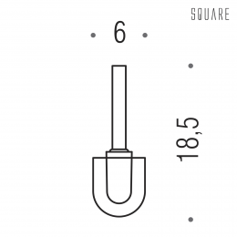 Ciuffo in setola con prolunga Colombo Design Square B0157
