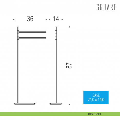 Piantana porta salvietta Colombo Design Square disegno