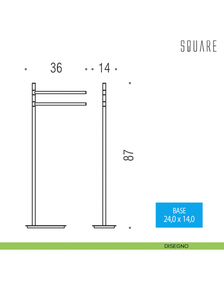 Piantana porta salvietta Colombo Design Square disegno