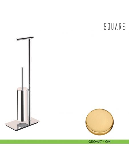 Piantana porta rotolo e porta scopino sospeso Colombo Design Square oromat