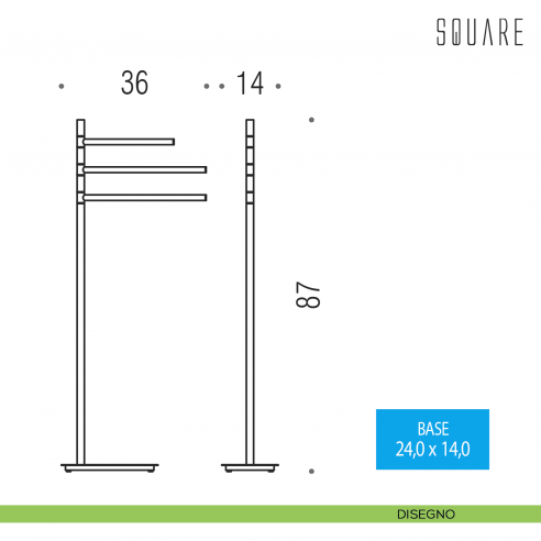 Piantana porta salvietta Colombo Design Square disegno