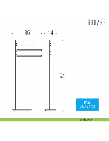Piantana porta salvietta Colombo Design Square disegno