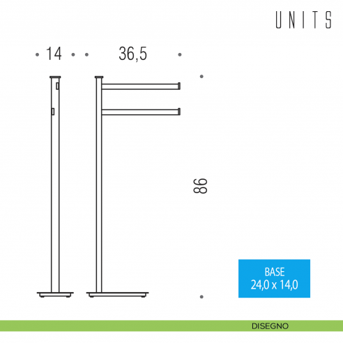 Piantana porta salvietta Colombo Design Units disegno