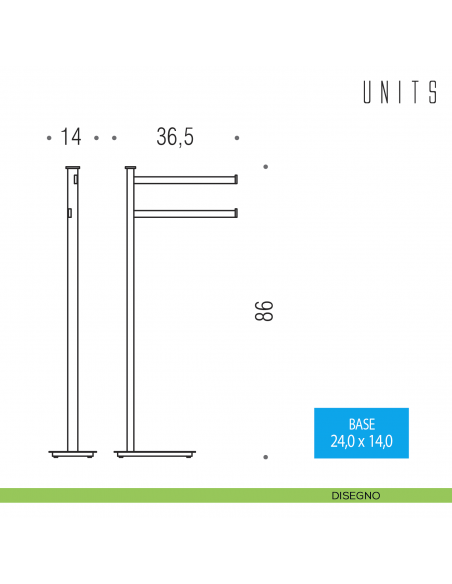 Piantana porta salvietta Colombo Design Units disegno