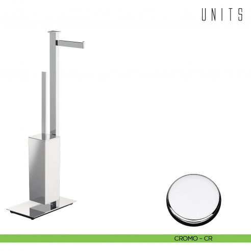 Piantana porta rotolo e porta scopino Colombo Design Units cromo