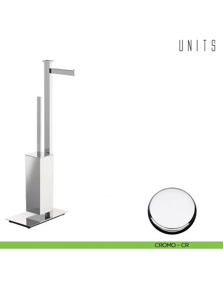 Piantana porta rotolo e porta scopino Colombo Design Units cromo