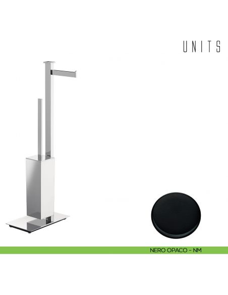 Piantana porta rotolo e porta scopino Colombo Design Units nero opaco
