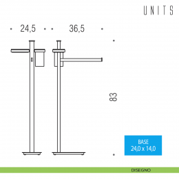 Piantana porta sapone, porta bicchiere e porta salvietta Colombo Design Units 2