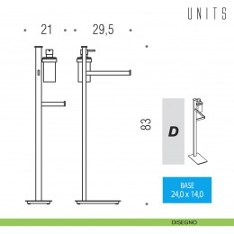 Piantana spandisapone, porta salvietta e porta rotolo Colombo Design Units 2