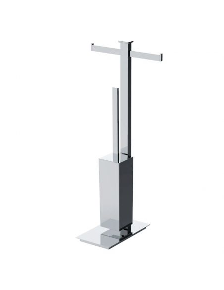 Piantana con doppio porta rotolo e porta scopino Colombo Design Units B9108
