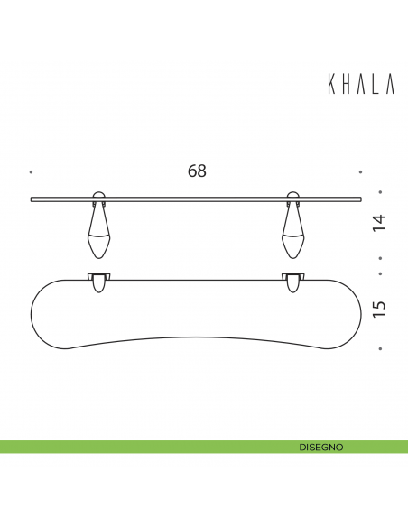 Mensola Colombo Design Khala 68 cm disegno