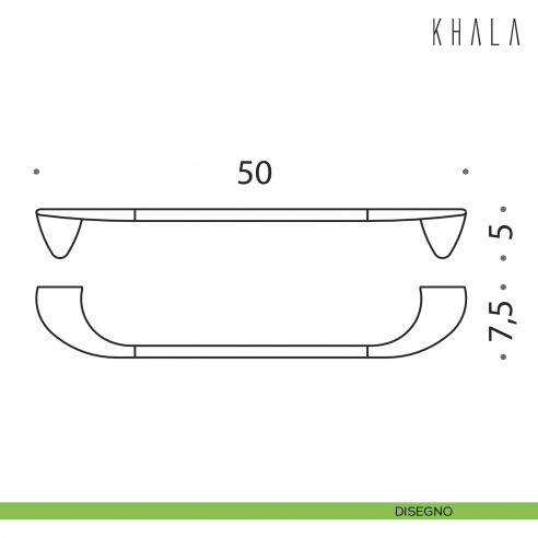 Porta salvietta Colombo Design Khala 50 cm disegno