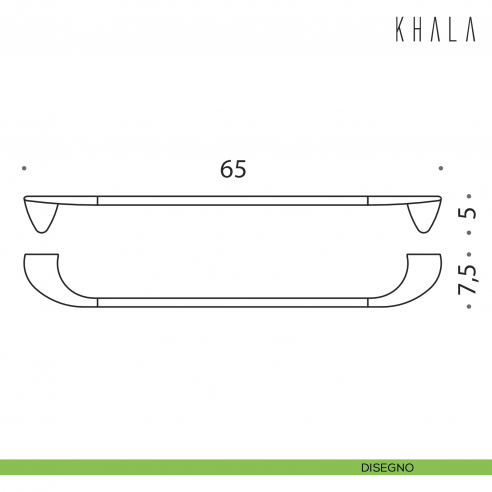 Porta salvietta Colombo Design Khala 65 cm disegno