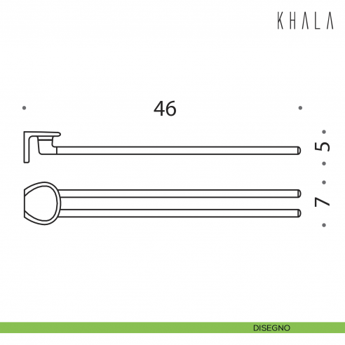 Porta salvietta doppio a snodo Colombo Design Khala disegno