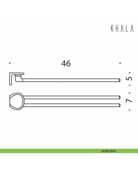 Porta salvietta doppio a snodo Colombo Design Khala disegno