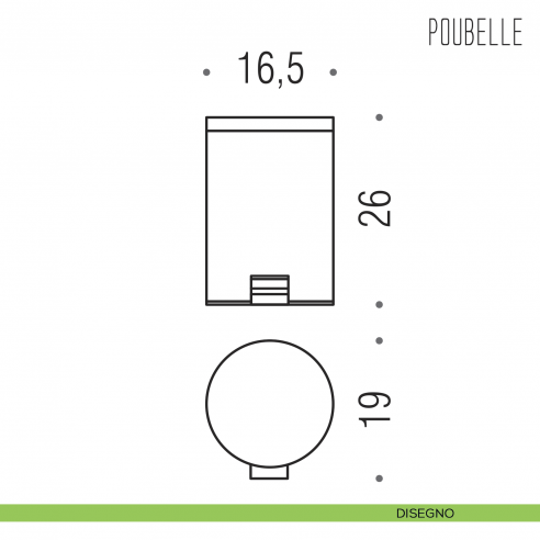 Pattumiera in acciaio inox Colombo Design litri 3 disegno