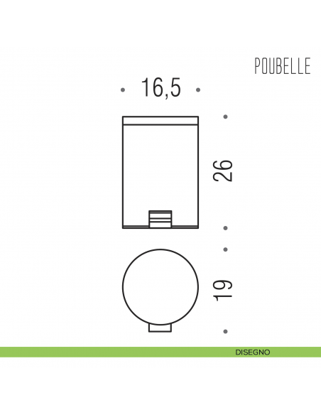 Pattumiera in acciaio inox Colombo Design litri 3 disegno