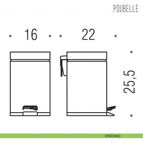 Pattumiera in acciaio inox Colombo Design litri 3 disegno