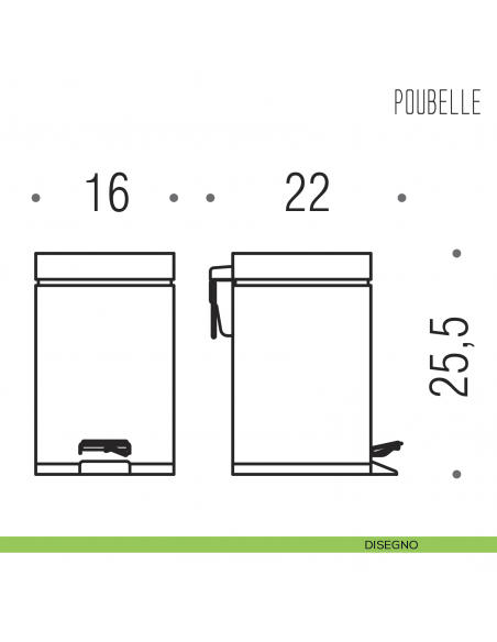 Pattumiera in acciaio inox Colombo Design litri 3 disegno