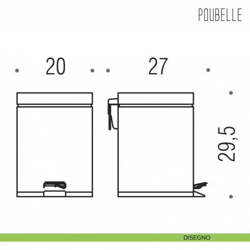 Pattumiera in acciaio inox Colombo Design litri 6 disegno