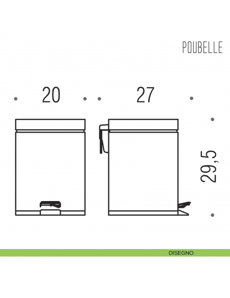 Pattumiera in acciaio inox Colombo Design litri 6 disegno