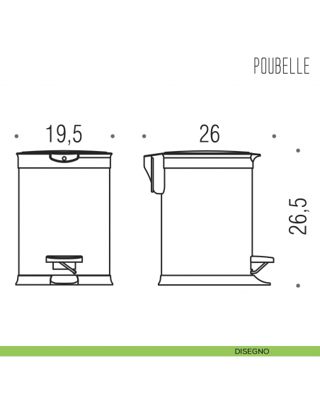 Pattumiera tonda in acciaio inox Colombo Design litri 3 B9212 disegno