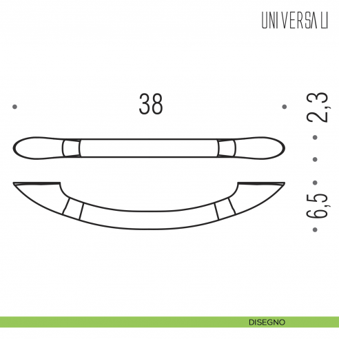 Maniglione per vasca Colombo Design 38 cm B9733 disegno