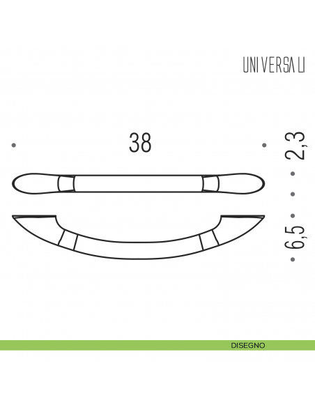 Maniglione per vasca Colombo Design 38 cm B9733 disegno