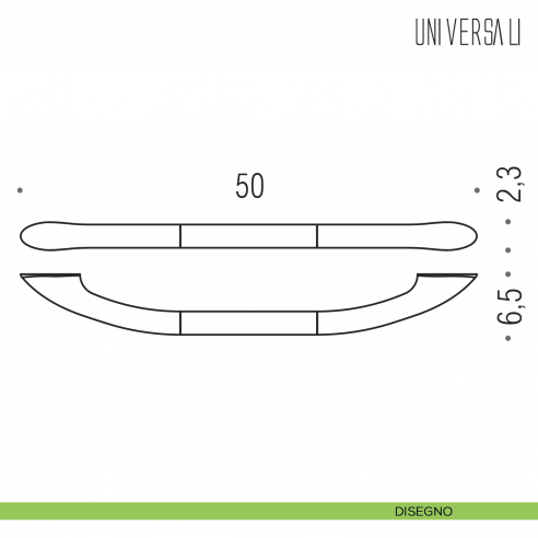 Maniglione per vasca Colombo Design 50 cm B9734 disegno
