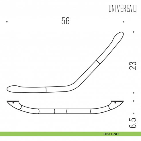 Maniglione per vasca Colombo Design 56 cm B9735 disegno