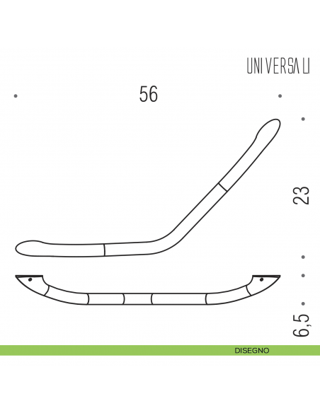 Maniglione per vasca Colombo Design 56 cm B9735 disegno