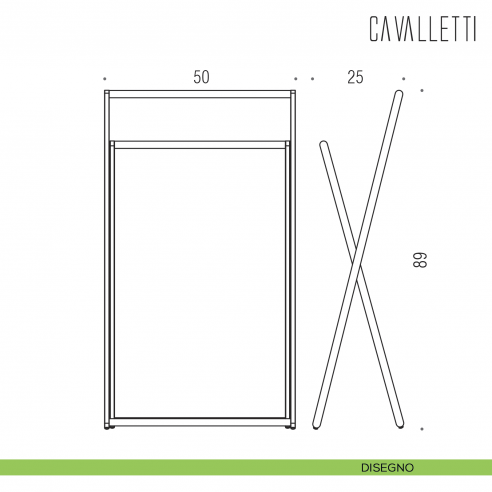 Cavalletto porta salviette Colombo Design H.89 cm B9737 disegno