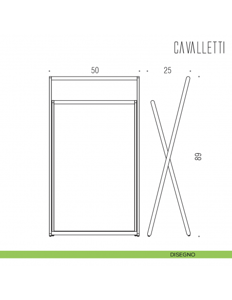 Cavalletto porta salviette Colombo Design H.89 cm B9737 disegno