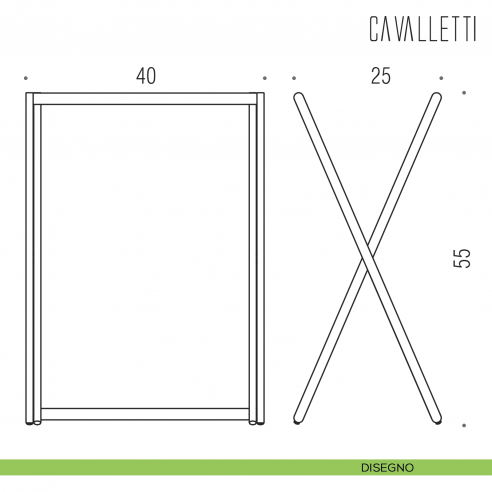 Cavalletto porta salviette Colombo Design H.55 cm B9736 disegno
