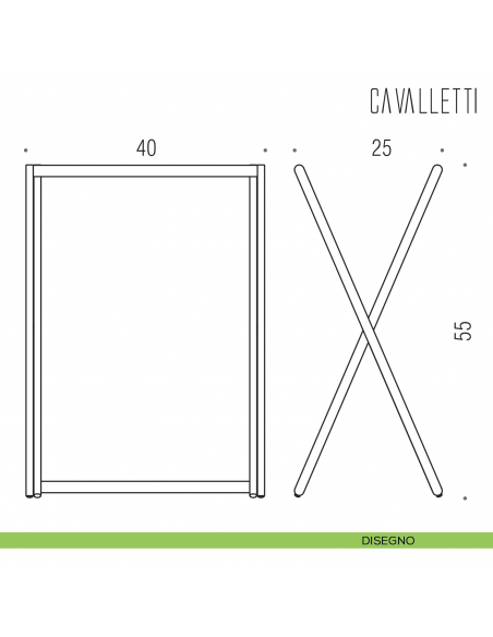 Cavalletto porta salviette Colombo Design H.55 cm B9736 disegno
