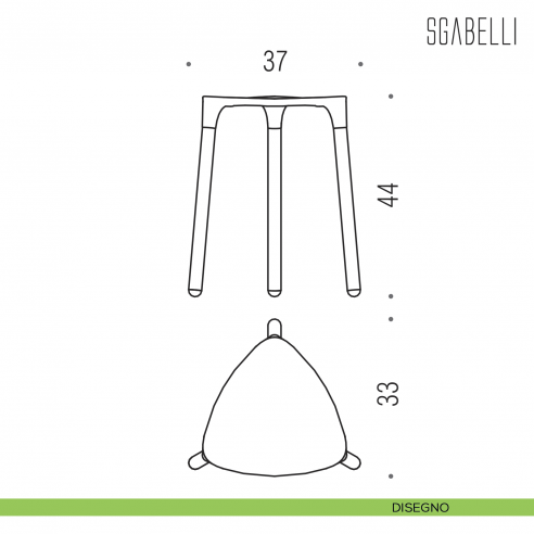 Sgabello Poker Colombo Design disegno