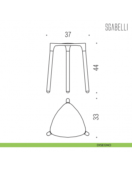 Sgabello Poker Colombo Design disegno