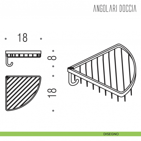 Angolare doccia Colombo Design con gancio disegno