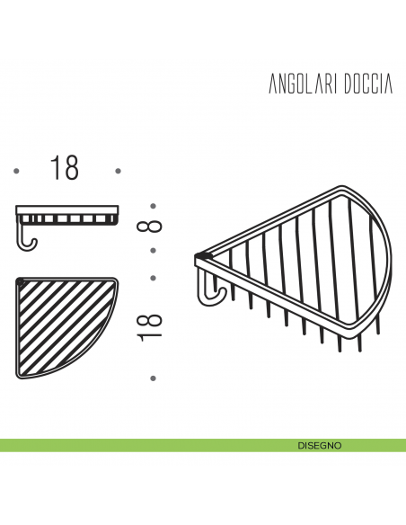 Angolare doccia Colombo Design con gancio disegno