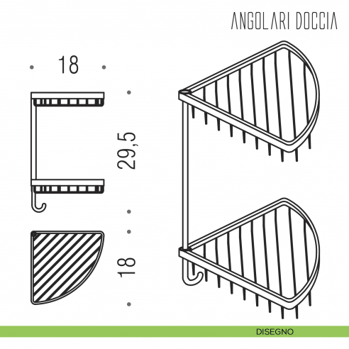 Angolare doccia Colombo Design con gancio disegno