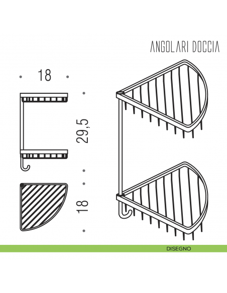 Angolare doccia Colombo Design con gancio disegno