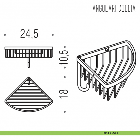 Angolare doccia Colombo Design con gancio disegno