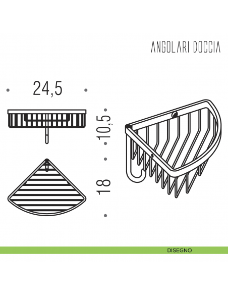 Angolare doccia Colombo Design con gancio disegno